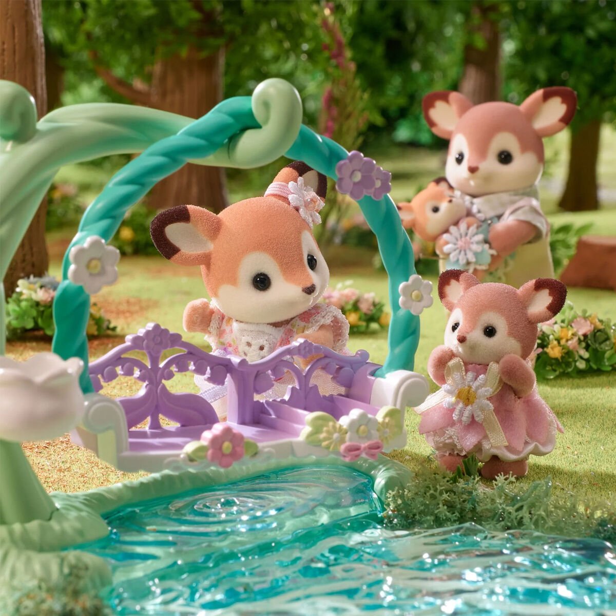 5801 Sylvanian Families Geyik Bebekler ve Çiçekli Salıncak Seti +3 yaş