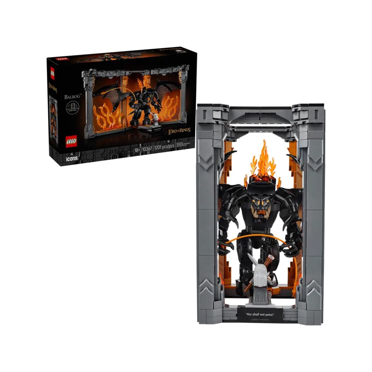 LEGO Icons Yüzüklerin Efendisi: Balrog Kitaplık Dekoru 10367 - 1201 Parça, 18+ Yetişkin Sergilik Yapım Seti