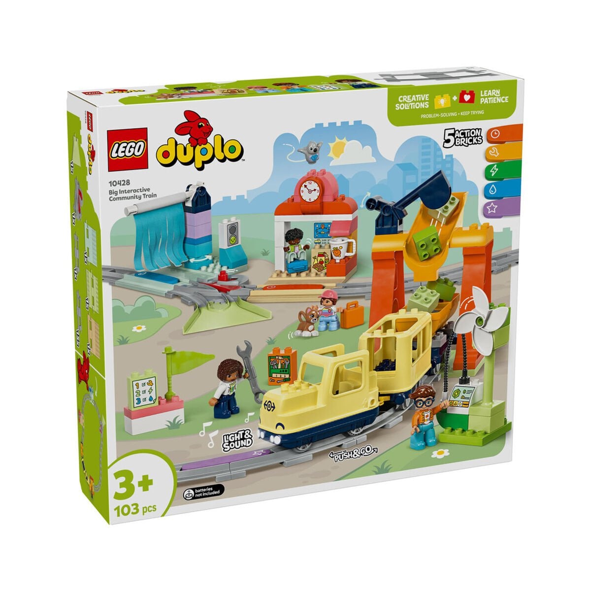 LEGO DUPLO Büyük İnteraktif Mahalle Treni 10428 - Işıklı ve Sesli Yapım Seti (103 Parça, 3+ Yaş)
