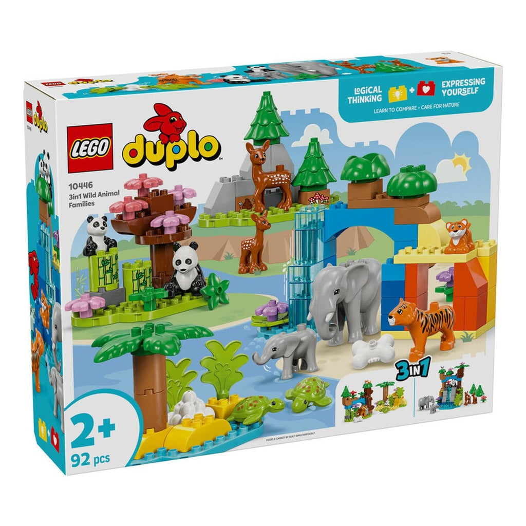 LEGO DUPLO 3'ü 1 Arada Vahşi Hayvan Aileleri (10446) - 92 Parça Eğitici Yapım Seti, 2+ Yaş