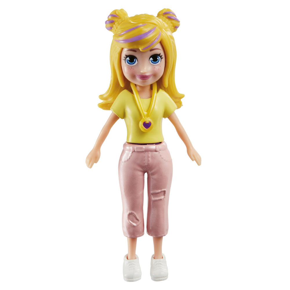 Polly Pocket ve Moda Aksesuarları Oyun Seti Gözlüklü Günaydın, 9 cm Bebek ve Değiştirilebilir Kıyafetler