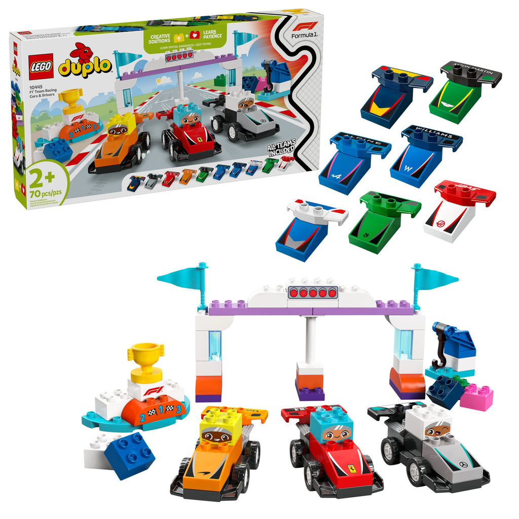 LEGO DUPLO F1 Takımı Yarış Arabaları ve Sürücüleri 70 Parça - 10445