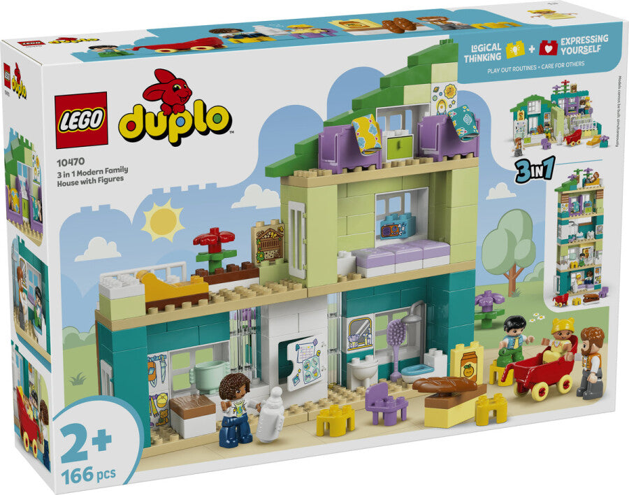 10470 Lego Duplo 3ü1 arada Figürlü Modern Aile Evi 166 parça +2 yaş