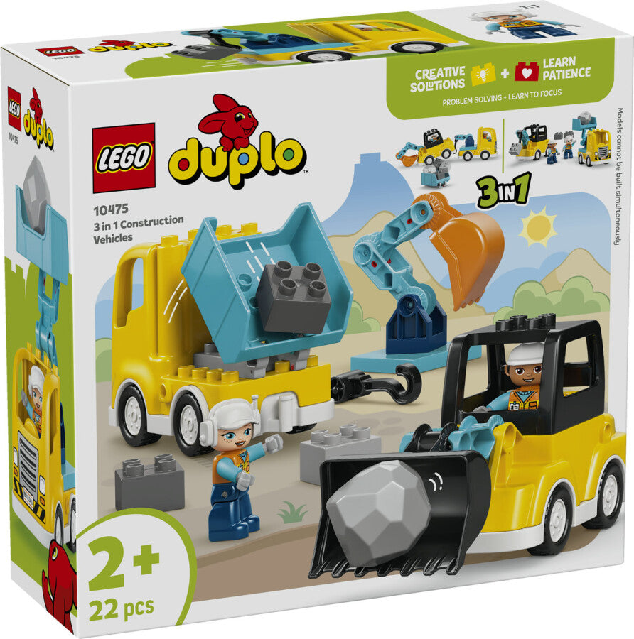 10475 Lego Duplo 3ü1 arada İnşaat Araçları 22 parça +2 yaş