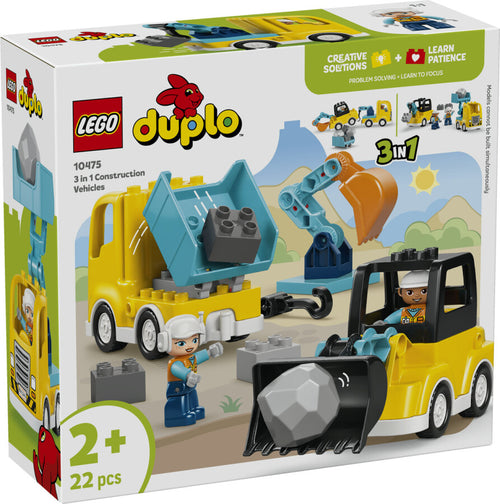 10475 Lego Duplo 3ü1 arada İnşaat Araçları 22 parça +2 yaş