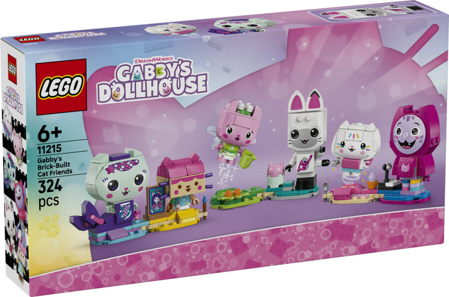 LEGO Gabby's Dollhouse Gabby'nin Parçalarla İnşa Edilen Kedi Arkadaşları 11215 - 324 Parça Yapım Seti
