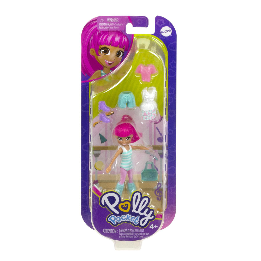 Polly Pocket ve Moda Aksesuarları Oyun Seti Çizgili Yaz, 9 cm Bebek ve Değiştirilebilir Kıyafetler