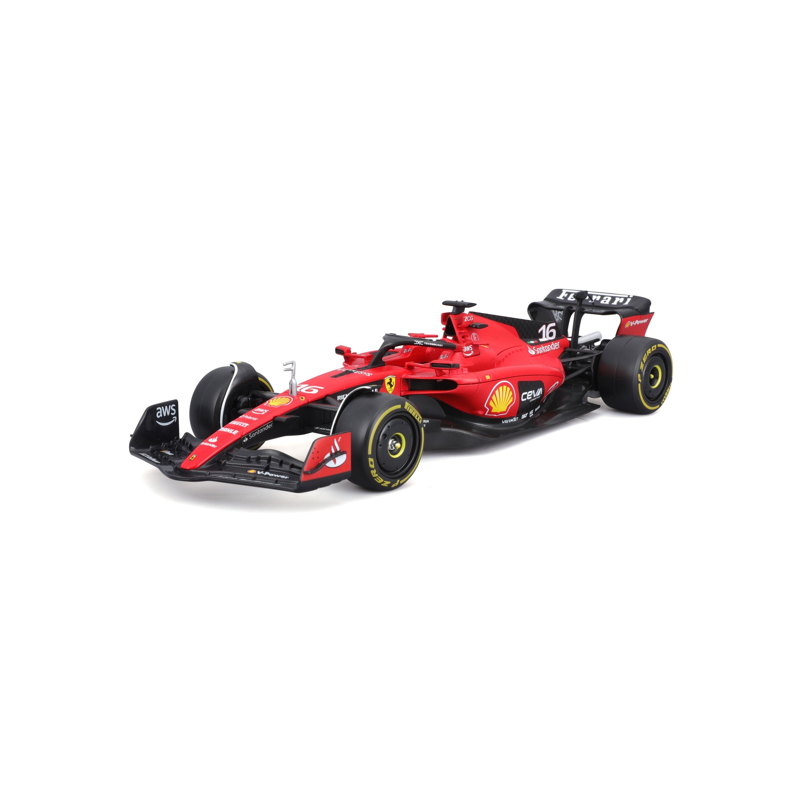 Bburago Ferrari SF-23 #16 Charles Leclerc 1:24 Döküm Model Araba - Önden Görünüm