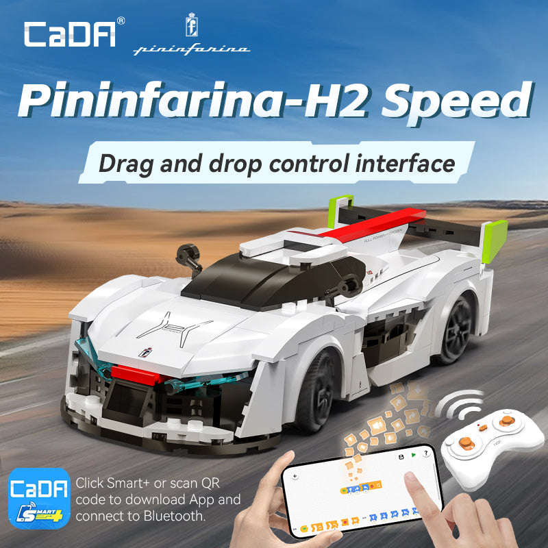 CaDA Pininfarina-H2 Speed RC Yapı Bloğu Model Araba - 296 Parça, 1:20 Ölçek (C51090W)