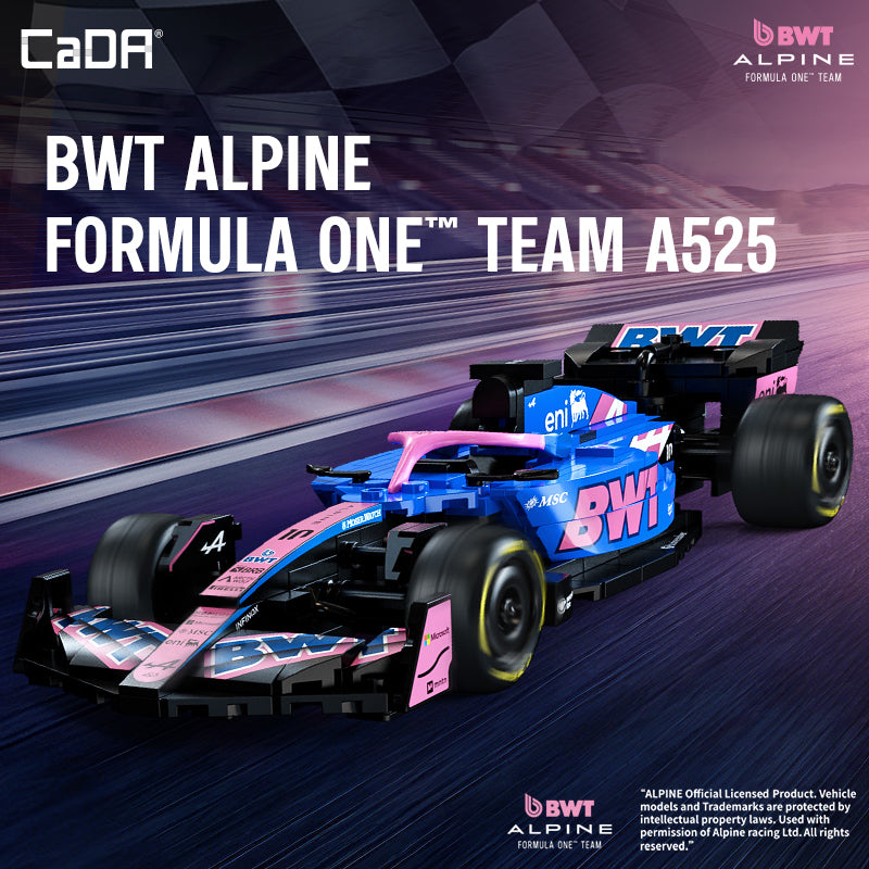CaDA C55024W BWT Alpine F1 A525 Yapı Bloğu Model Araç Seti - 1:24 Ölçek, 300 Parça, 8+ Yaş