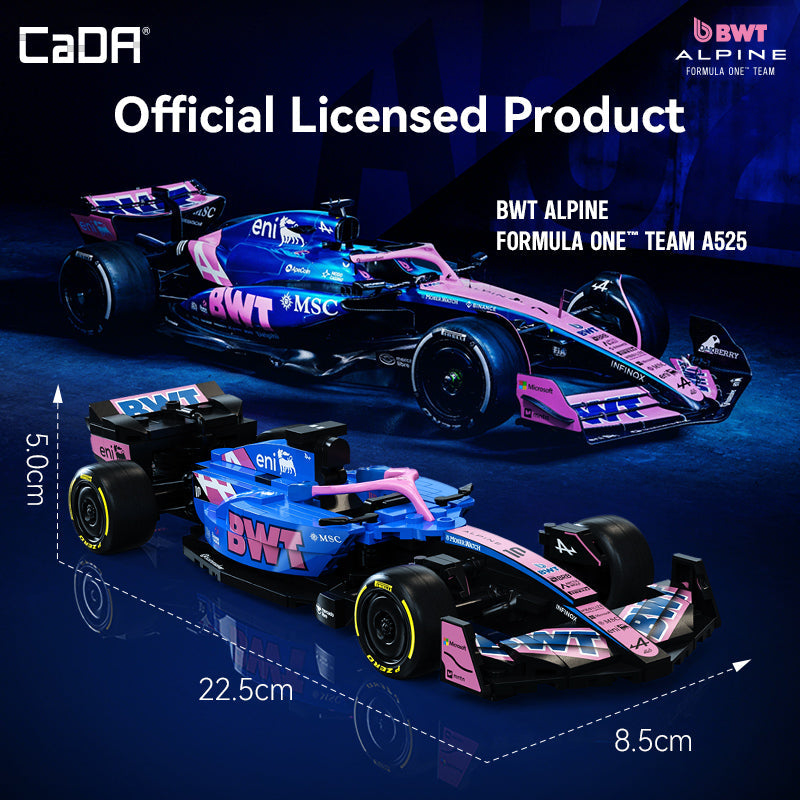 CaDA C55024W BWT Alpine F1 A525 Yapı Bloğu Model Araç Seti - 1:24 Ölçek, 300 Parça, 8+ Yaş