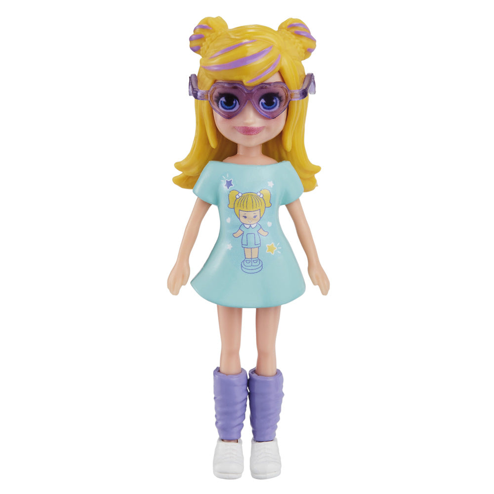 Polly Pocket ve Moda Aksesuarları Oyun Seti Gözlüklü Günaydın, 9 cm Bebek ve Değiştirilebilir Kıyafetler