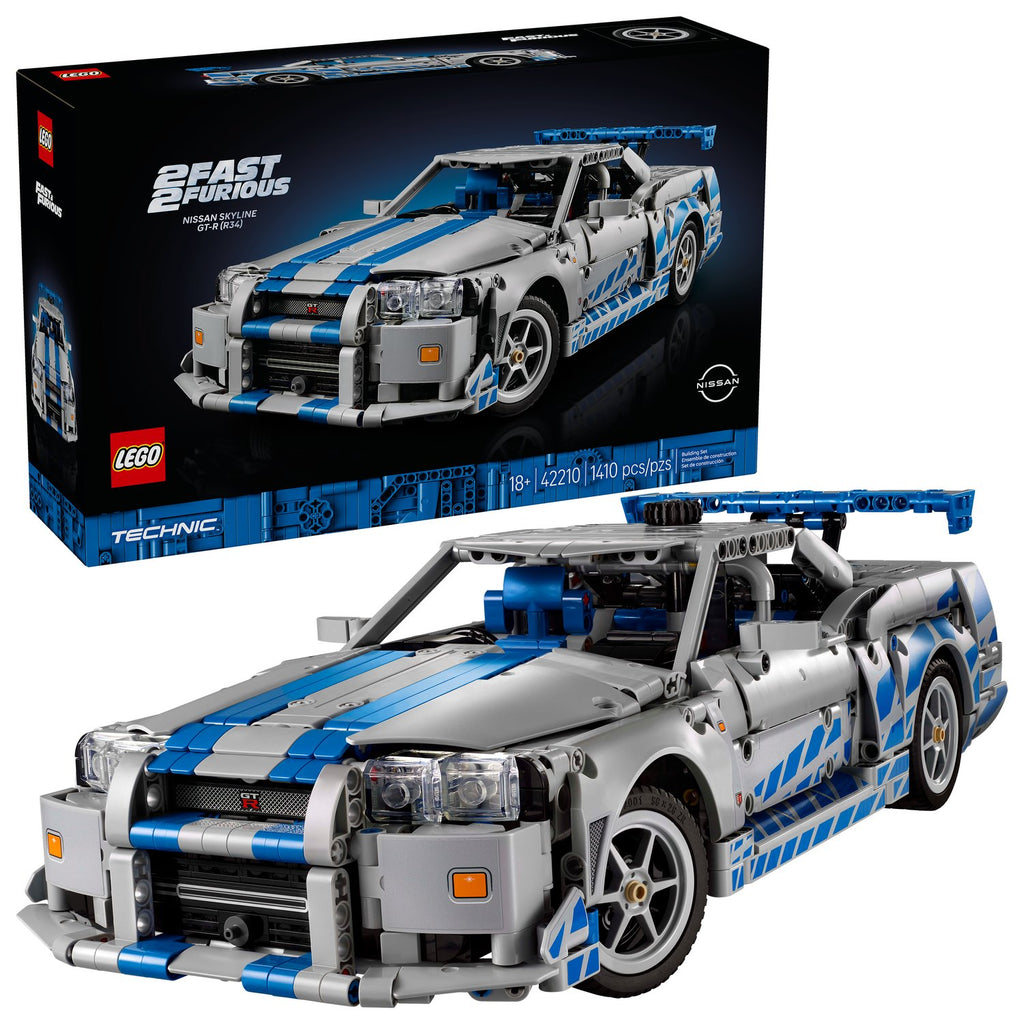 LEGO Technic 2 Fast 2 Furious Nissan Skyline GT-R (R34) Model Araba Yapım Seti - 1410 Parça, 18+ Yaş - 42210