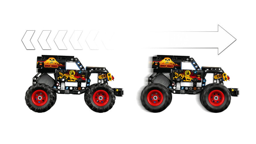 LEGO Technic Monster Jam Grave Digger Ateş ve Buz 42219 - 263 Parça Yapım Seti