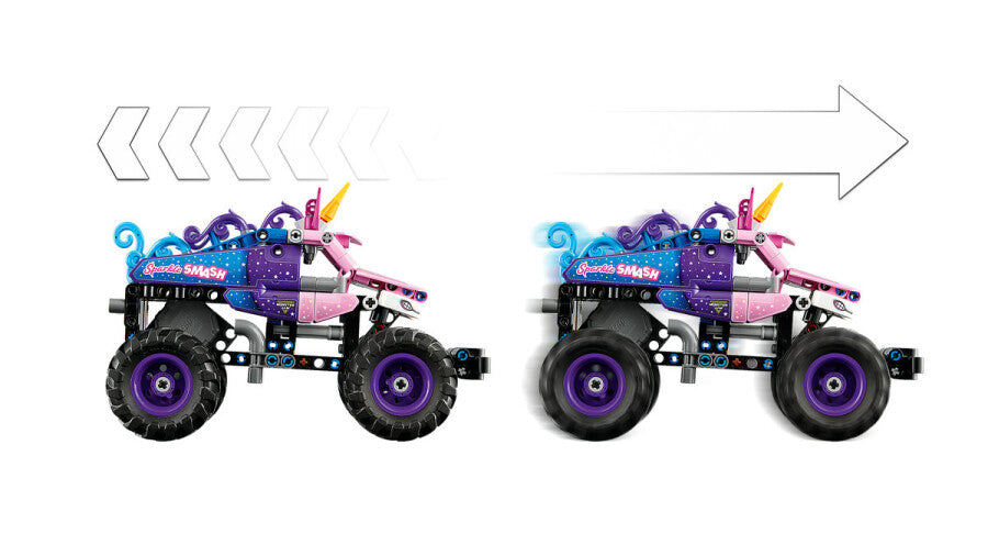 LEGO Technic Monster Jam Sparkle Smash Çek-Bırak 42220 - 243 Parça Yapım Seti
