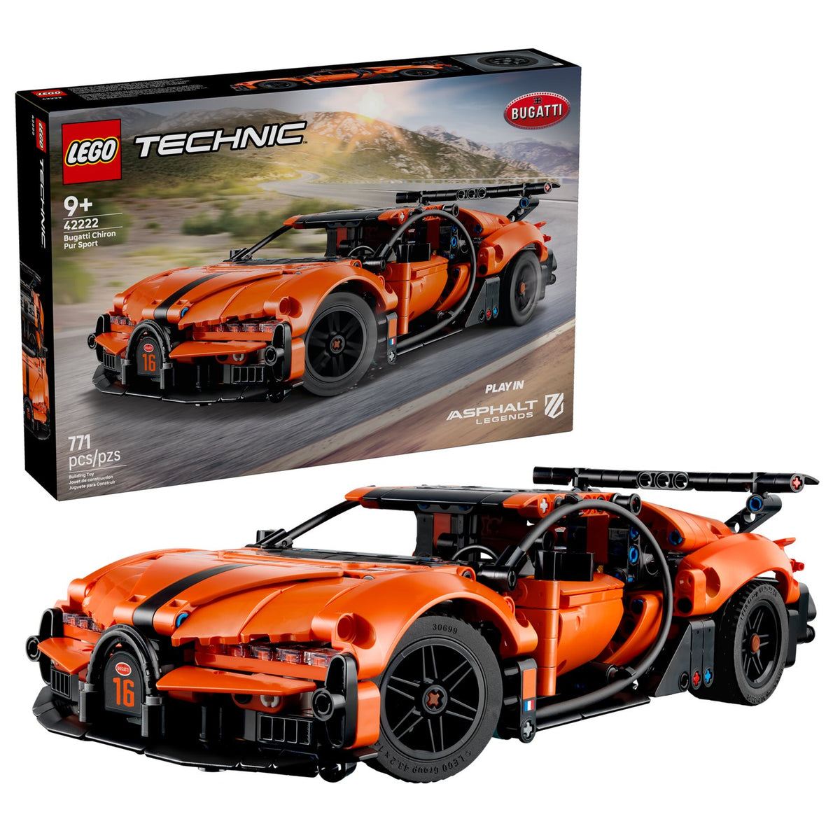 LEGO Technic Bugatti Chiron Pur Sport Hiper Araba 42222 - 771 Parça Yapım Seti (9+ Yaş)