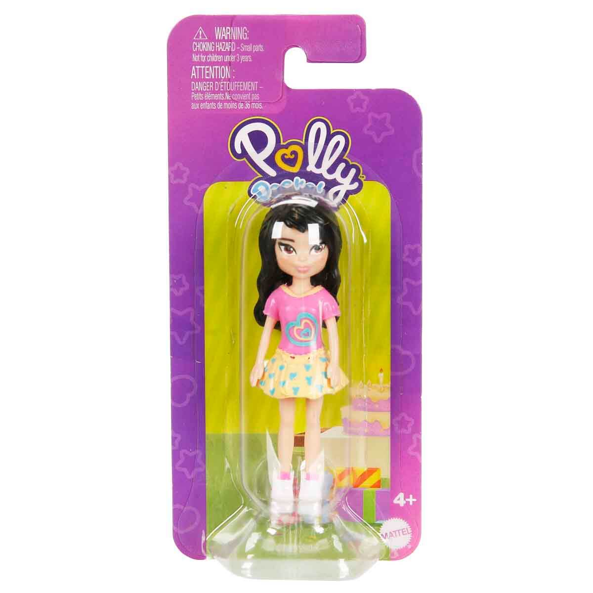 Polly Pocket Tekli Mini Bebek - Siyah Saçlı (Kalpli Kıyafet)