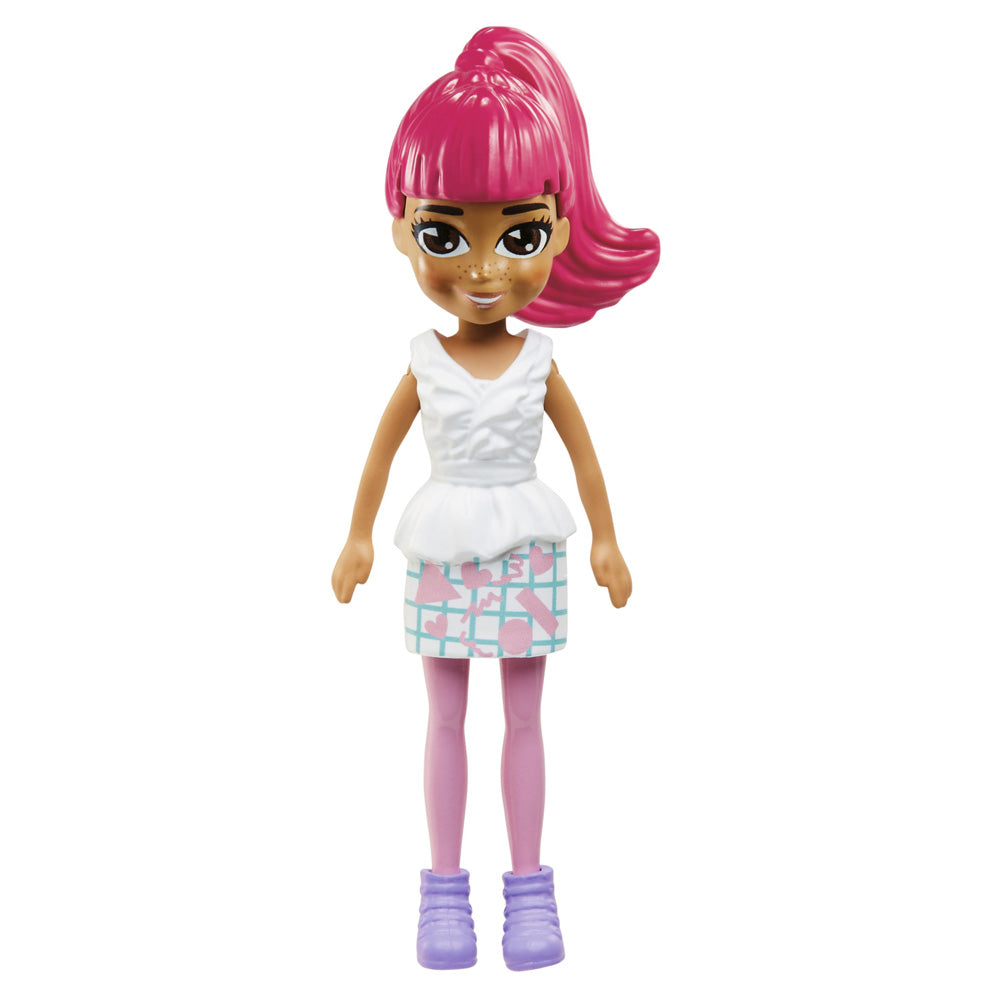 Polly Pocket ve Moda Aksesuarları Oyun Seti Çizgili Yaz, 9 cm Bebek ve Değiştirilebilir Kıyafetler