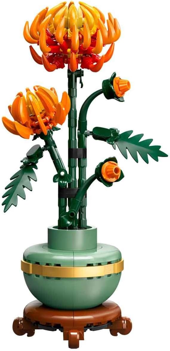 LEGO Icons Krizantem Yapım Seti 10368 - 278 Parça Dekoratif Çiçek Modeli, 18+ Yaş