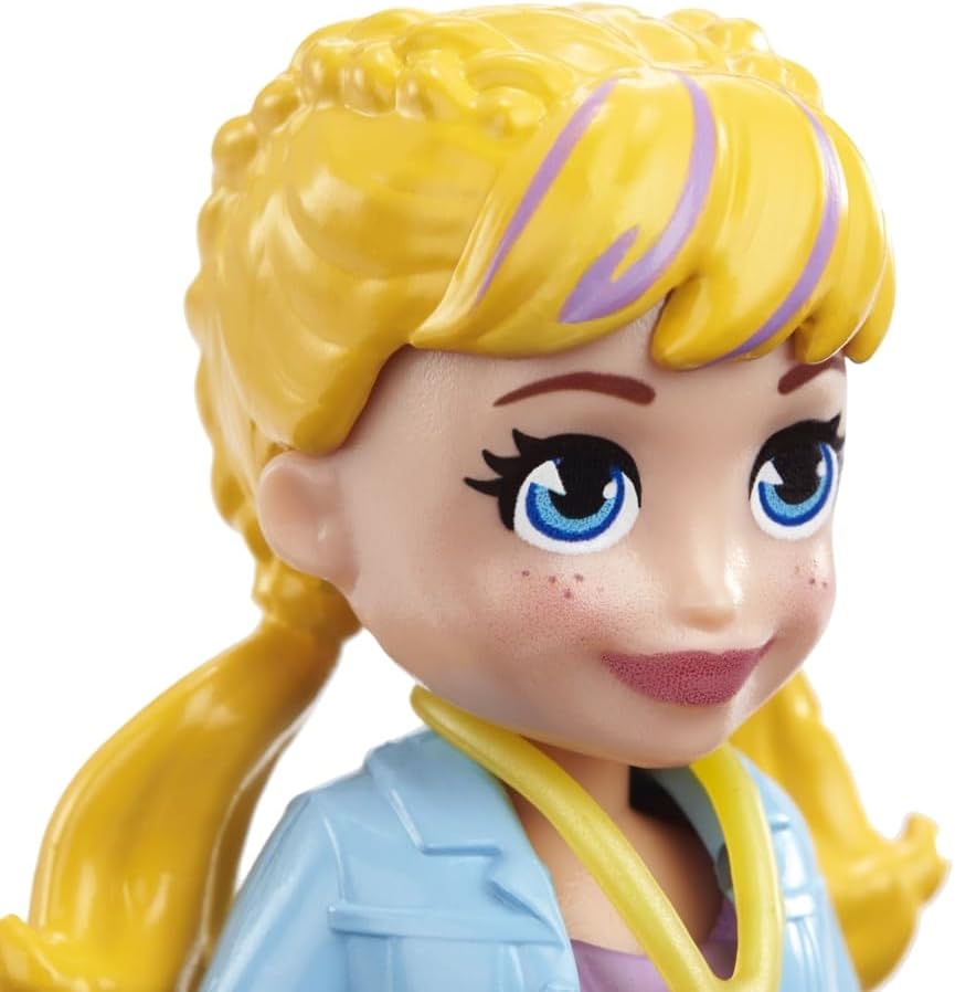 Polly Pocket Tekli Mini Bebek - Polly (Mor Çizgili Üst & Mavi Ceket)