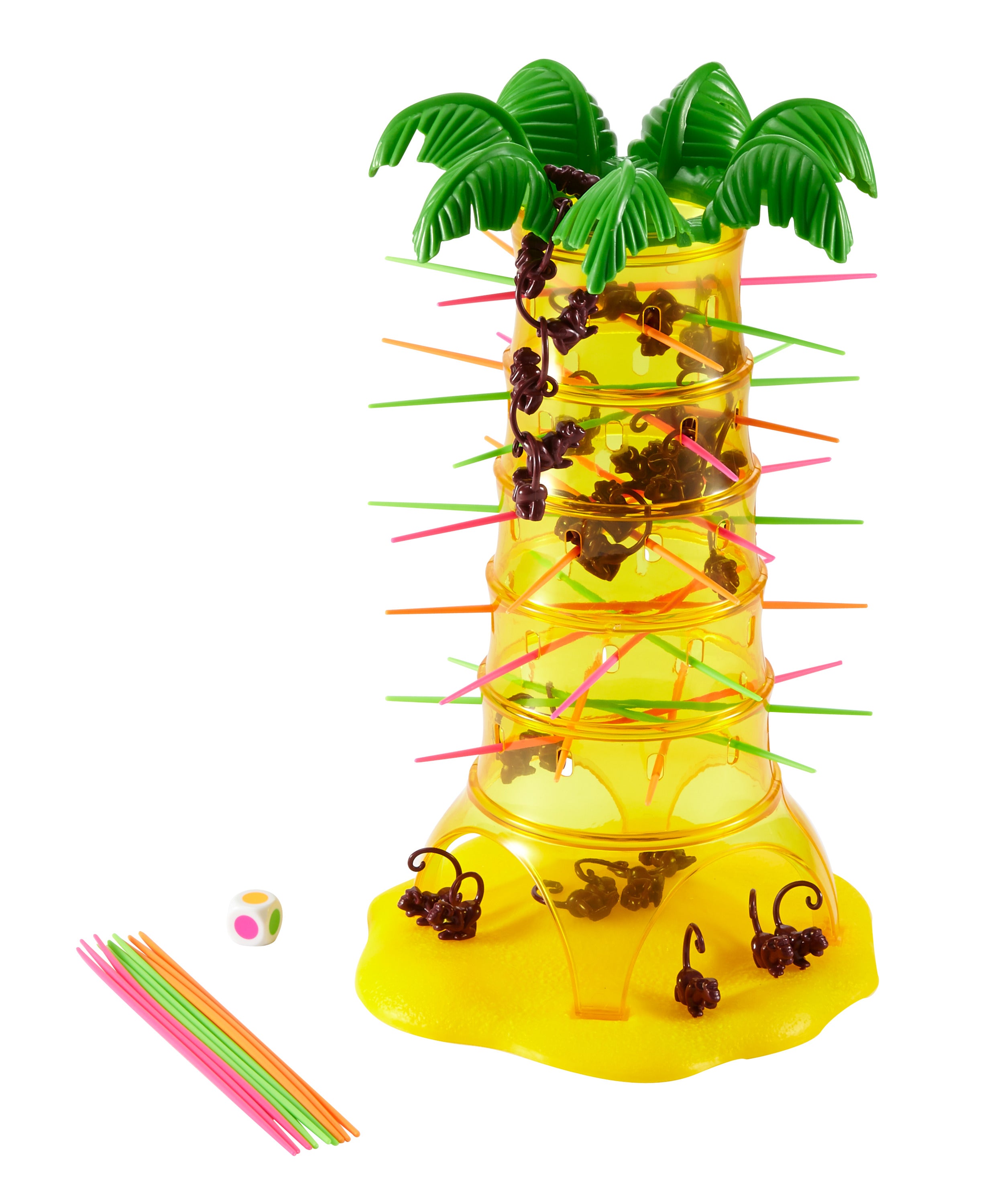 Tumblin’ Monkeys Oyunu, Maymun Oyun Parçaları, Çubuklar ve Oyun ünitesi ile Birlikte Öğrenmesi Kolay, 5 Yaş ve Üzeri Çocuklar İçin Mattel Games 52563