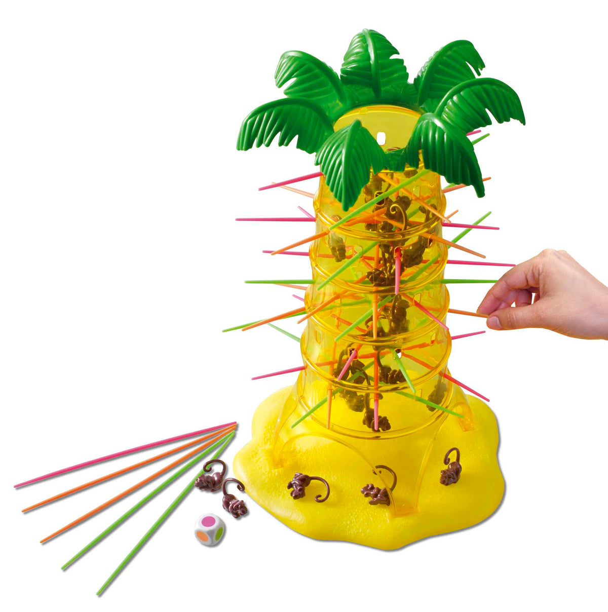 Tumblin’ Monkeys Oyunu, Maymun Oyun Parçaları, Çubuklar ve Oyun ünitesi ile Birlikte Öğrenmesi Kolay, 5 Yaş ve Üzeri Çocuklar İçin Mattel Games 52563