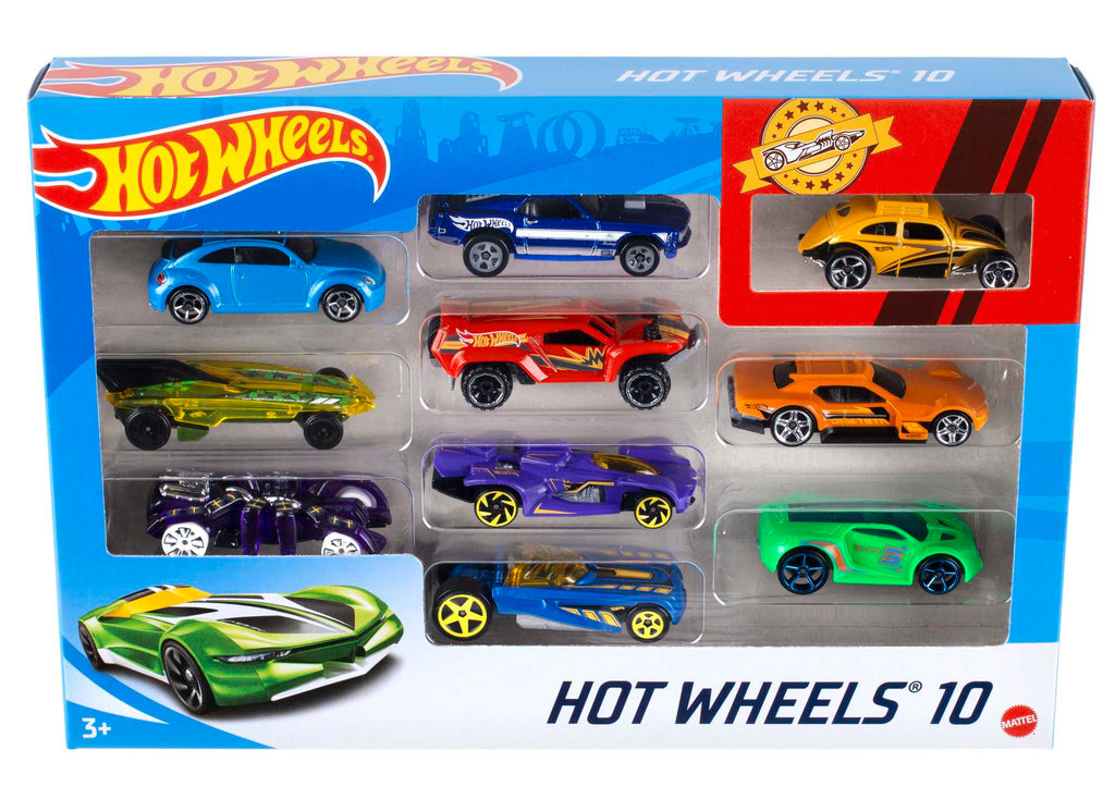 Hot Wheels 10'lu Araba Seti - Geniş Ürün Yelpazesi, 1:64 Ölçek Metal Araçlar - 54886