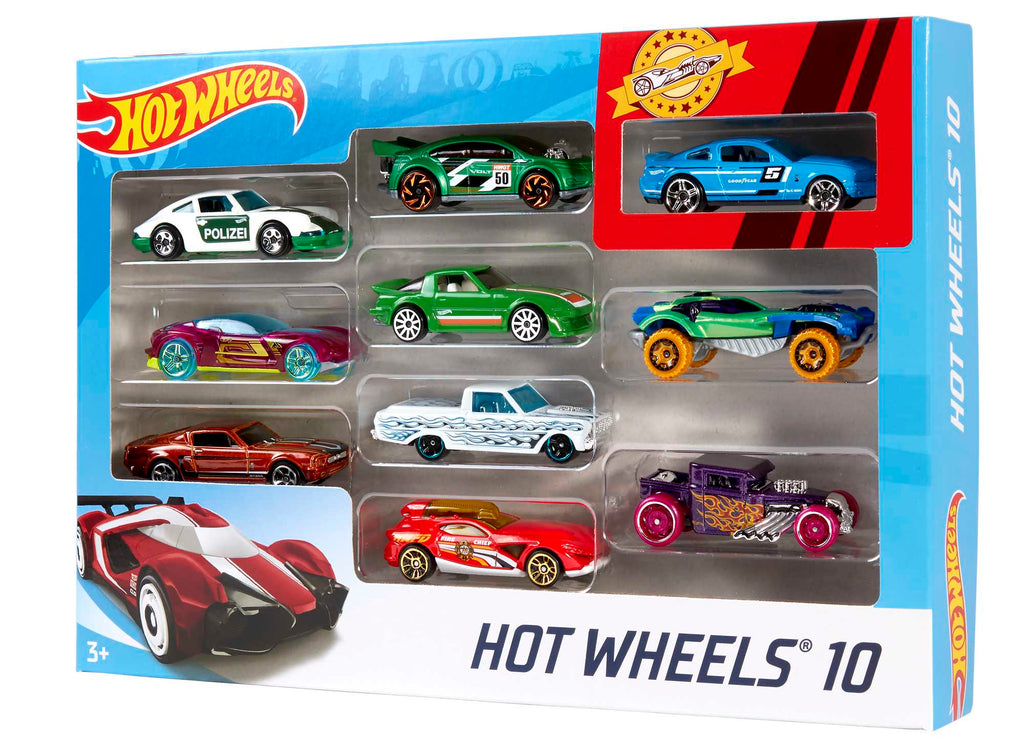 Hot Wheels 10'lu Araba Seti - Geniş Ürün Yelpazesi, 1:64 Ölçek Metal Araçlar - 54886