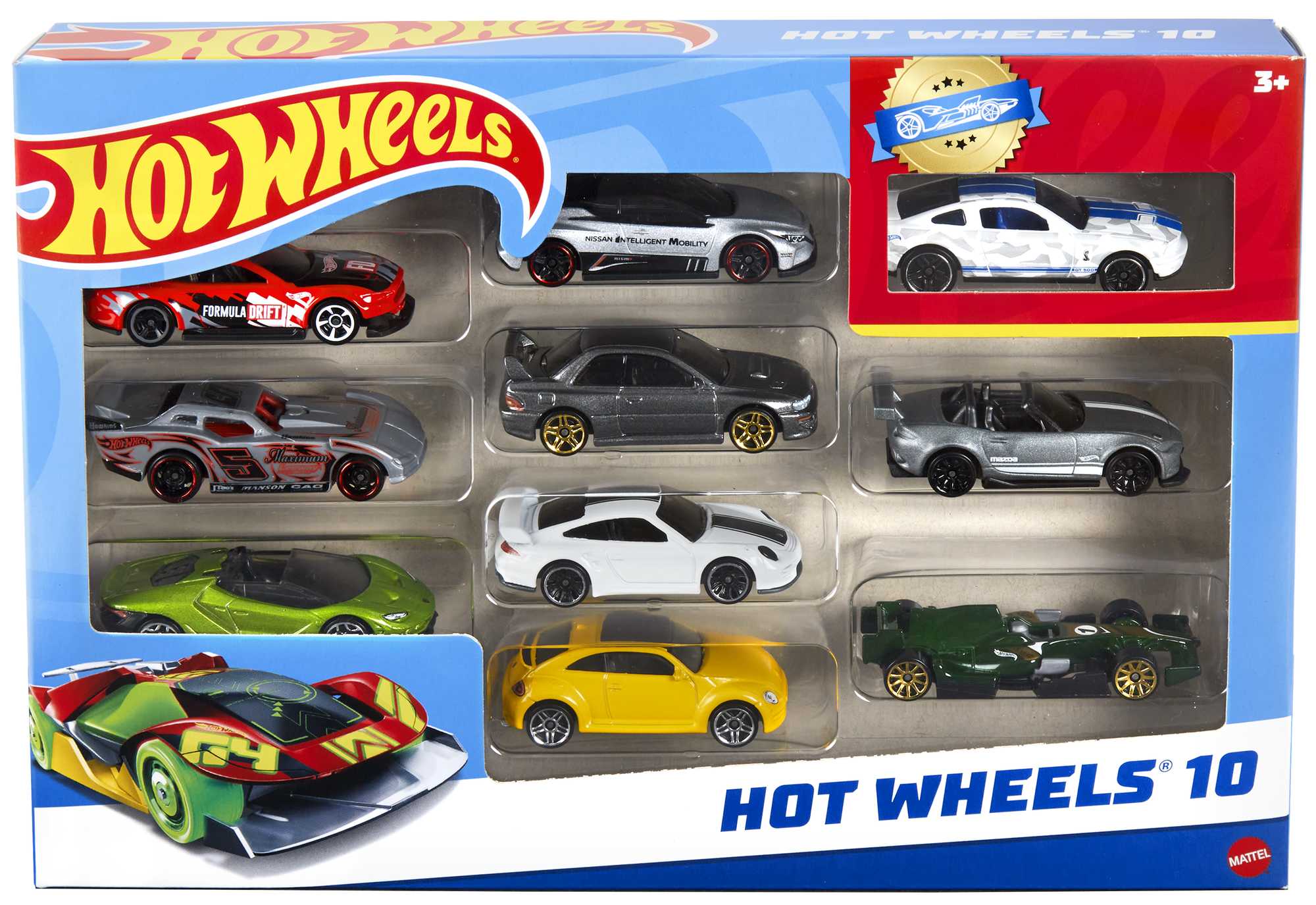 Hot Wheels 10'lu Araba Seti - Geniş Ürün Yelpazesi, 1:64 Ölçek Metal Araçlar - 54886