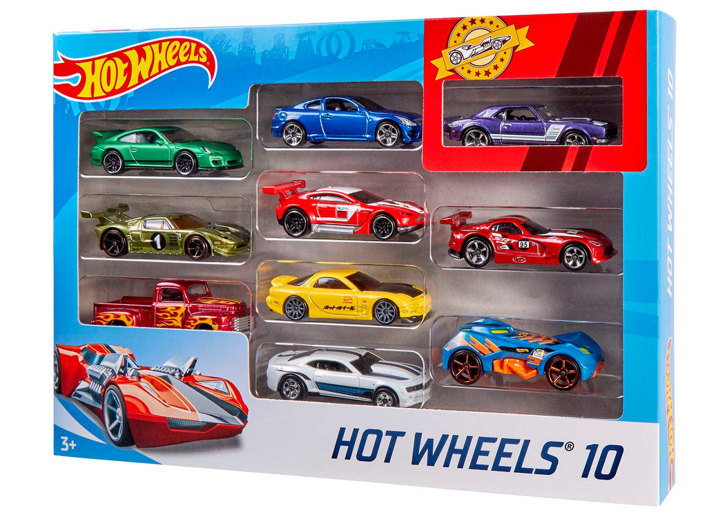 Hot Wheels 10'lu Araba Seti - Geniş Ürün Yelpazesi, 1:64 Ölçek Metal Araçlar - 54886
