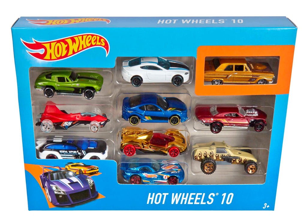 Hot Wheels 10'lu Araba Seti - Geniş Ürün Yelpazesi, 1:64 Ölçek Metal Araçlar - 54886