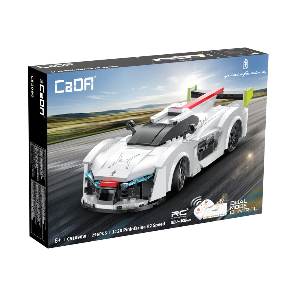 CaDA Pininfarina-H2 Speed RC Yapı Bloğu Model Araba - 296 Parça, 1:20 Ölçek (C51090W)