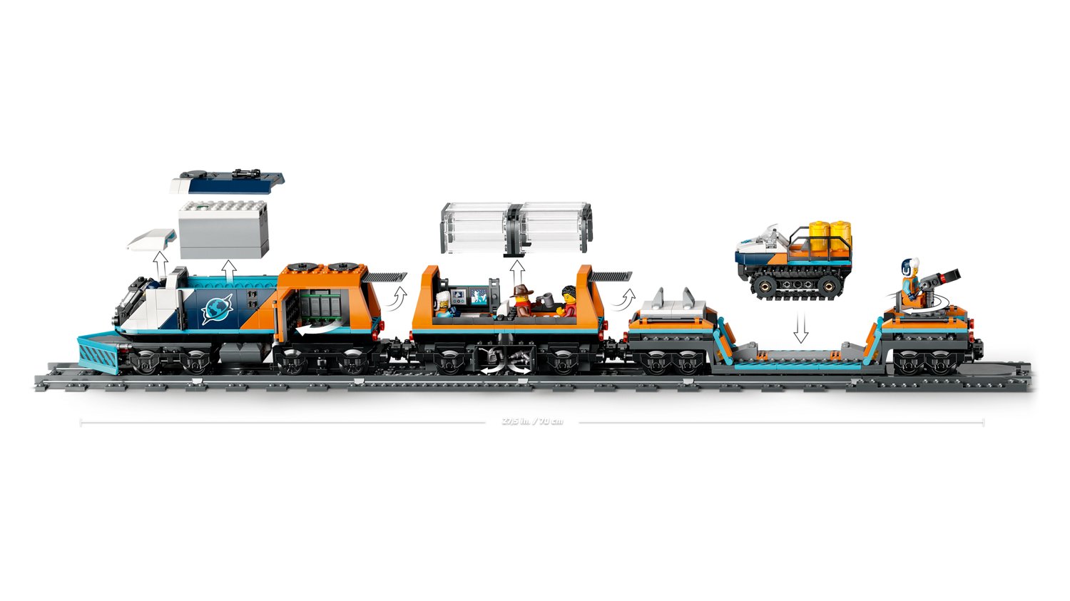 LEGO City Kaşif Treni 60470 - Uzaktan Kumandalı Kutup Ekspresi Yapım Seti, 1517 Parça, +7 Yaş