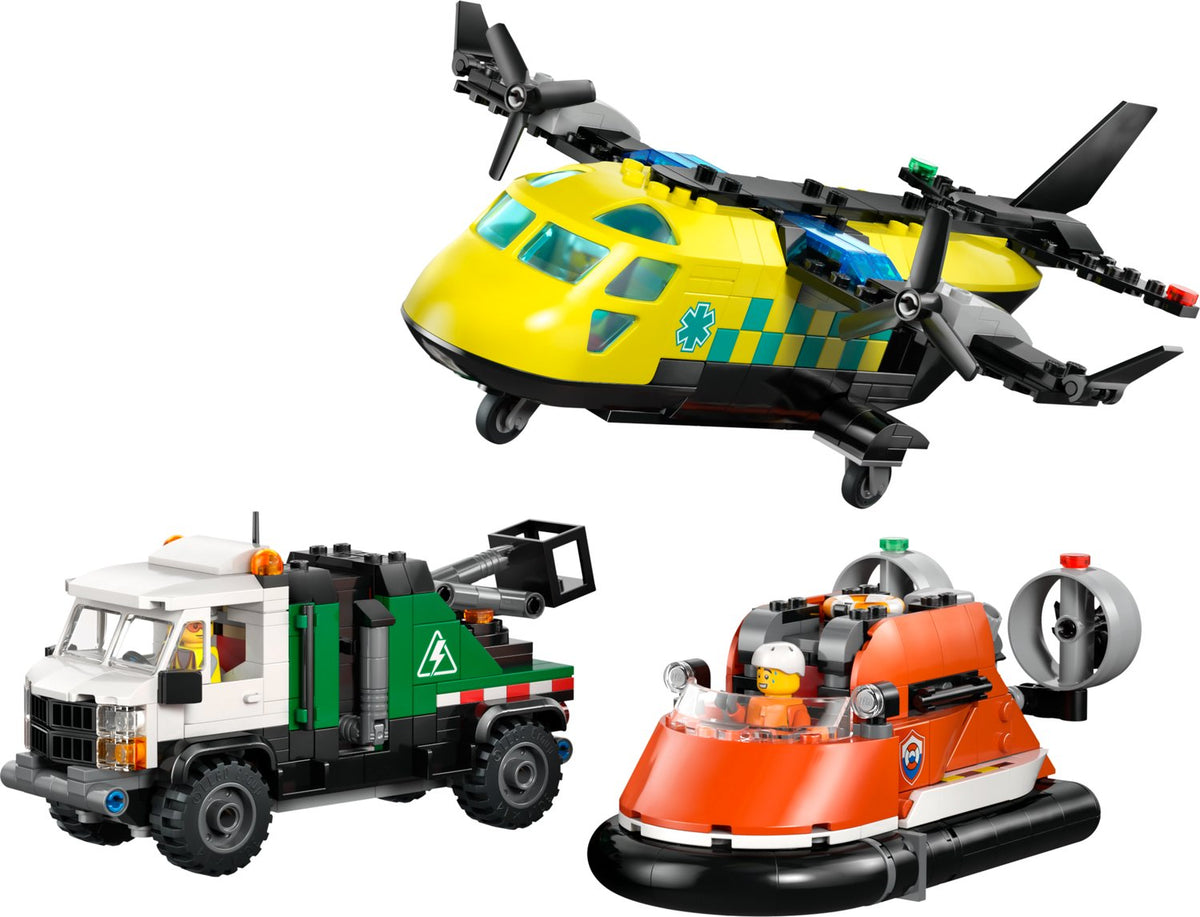 LEGO City Uçak, Servis Kamyonu ve Hoverkraft Yapım Seti 60505 - 990 Parça Mix & Match Acil Durum Araçları