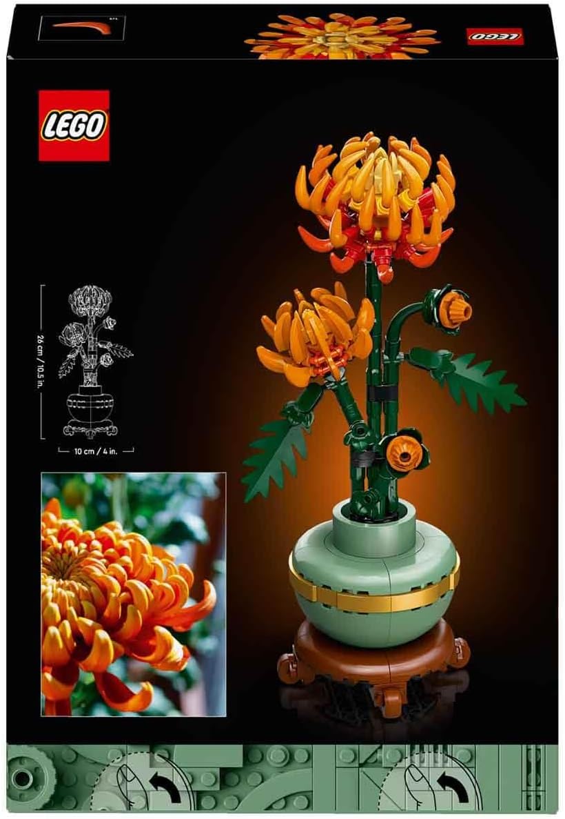 LEGO Icons Krizantem Yapım Seti 10368 - 278 Parça Dekoratif Çiçek Modeli, 18+ Yaş