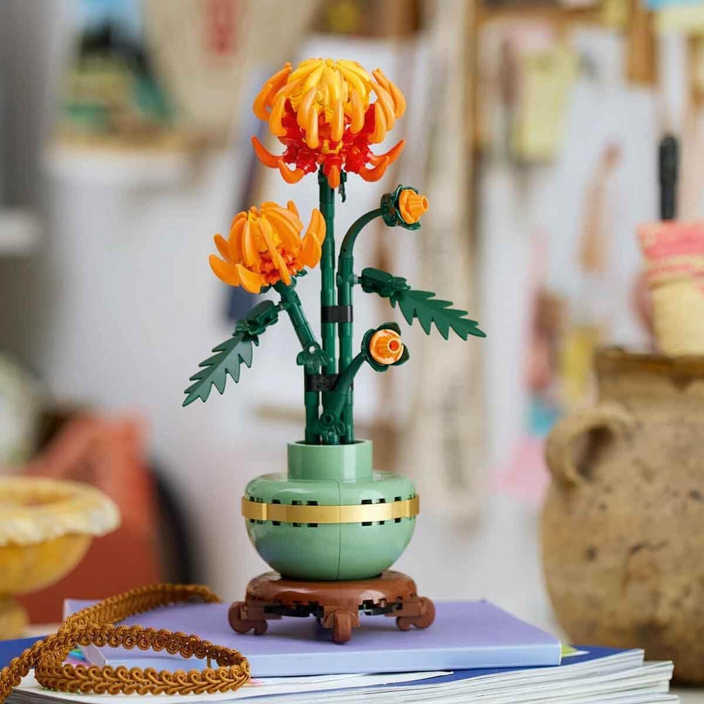 LEGO Icons Krizantem Yapım Seti 10368 - 278 Parça Dekoratif Çiçek Modeli, 18+ Yaş