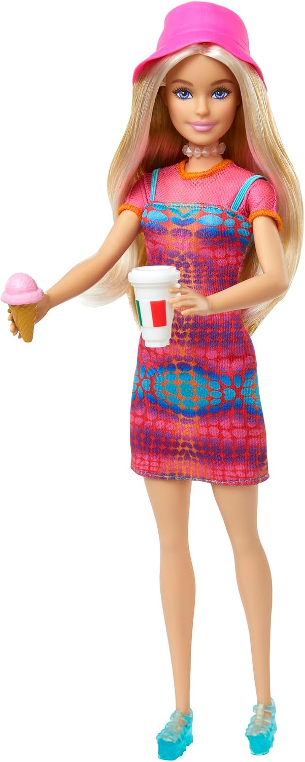 Barbie Dünyayı Geziyoruz İtalya Macerası Bebek ve Aksesuar Seti - Pizza, Dondurma, Şapka ve Güneş Gözlüğü Dahil, 3+ Yaş
