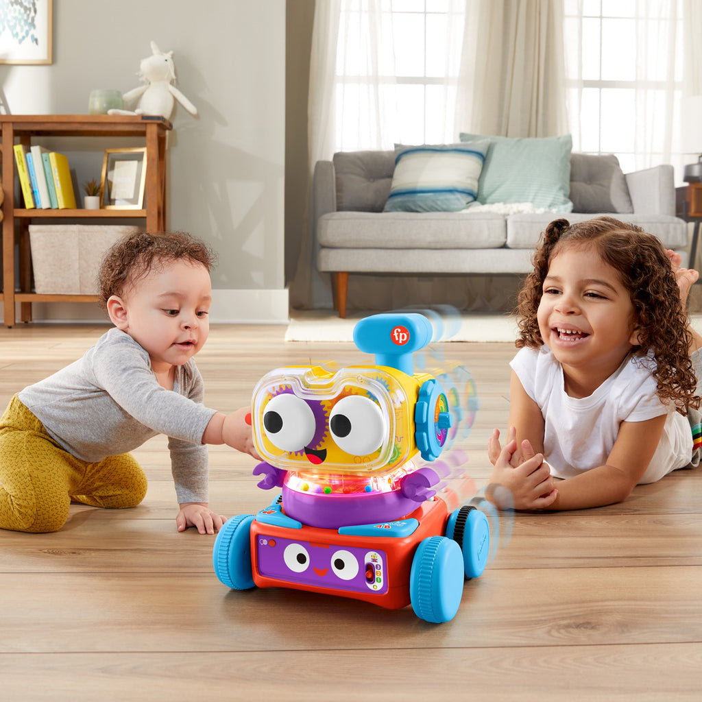 4'ü 1 Arada Eğlenceli Robot, Türkçe ve İngilizce Dil seçenekleri İle Işıklar, Müzik ve Eğitici İçerikler Sunar, 6 Ay ve Üzeri Bebekler İçin
