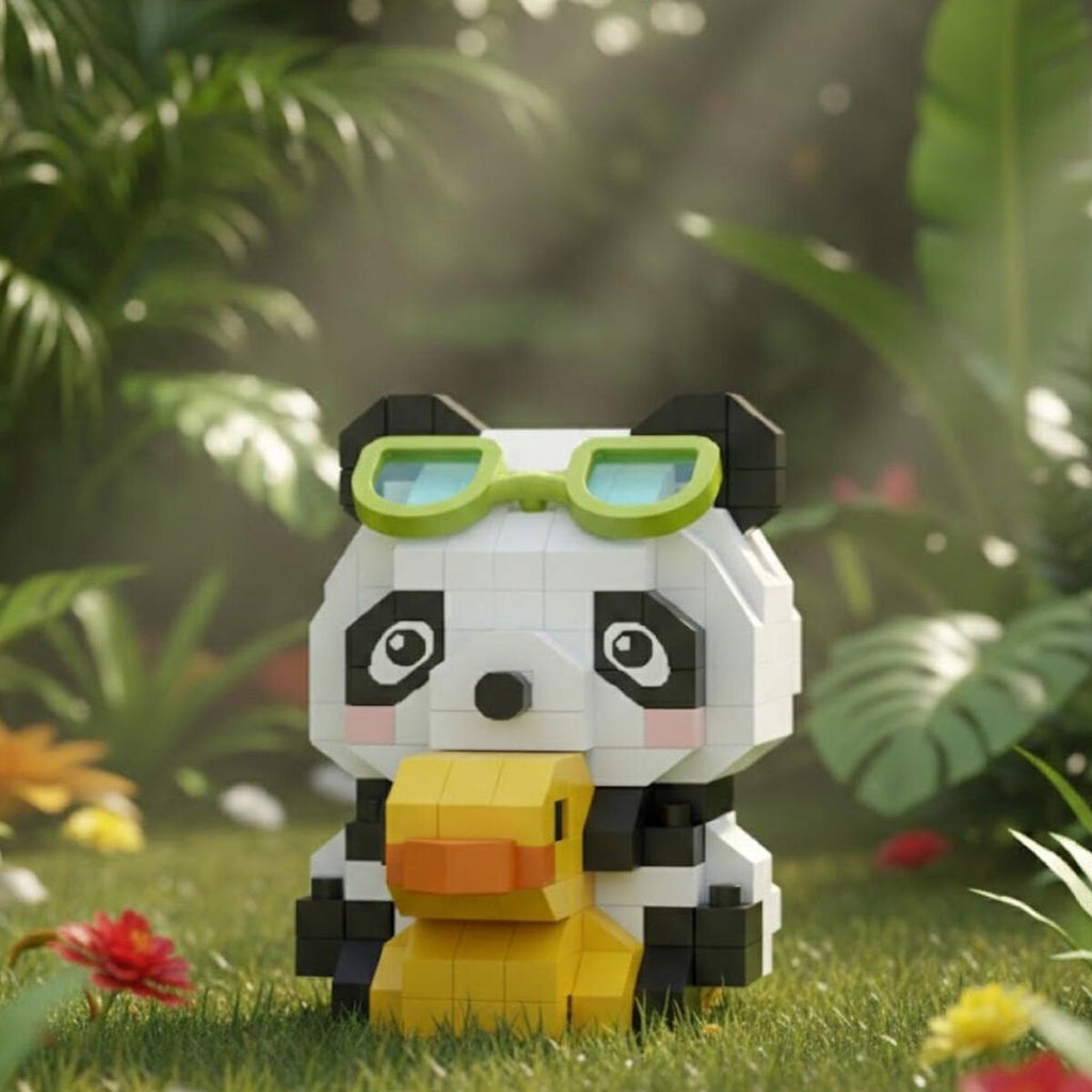 LOZ Ördekli Panda 190 Parça Mikro Yapı Bloğu Seti - Mini Poşet