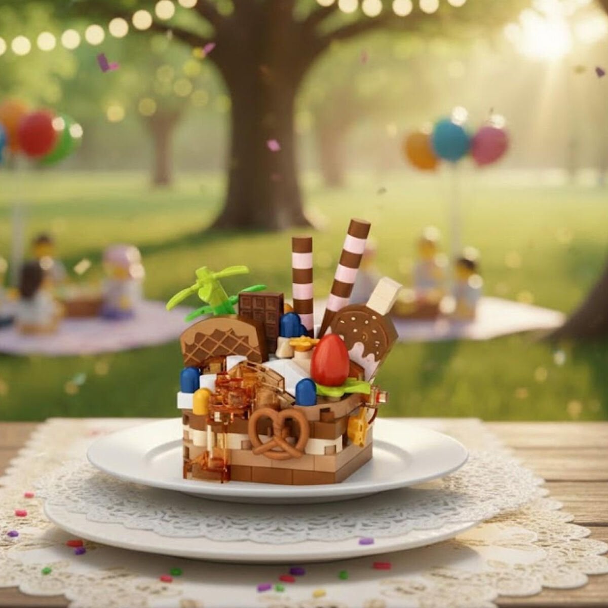 LOZ Çikolatalı Pasta 160 Parça Mini Yapı Blokları Seti - Mini Poşet