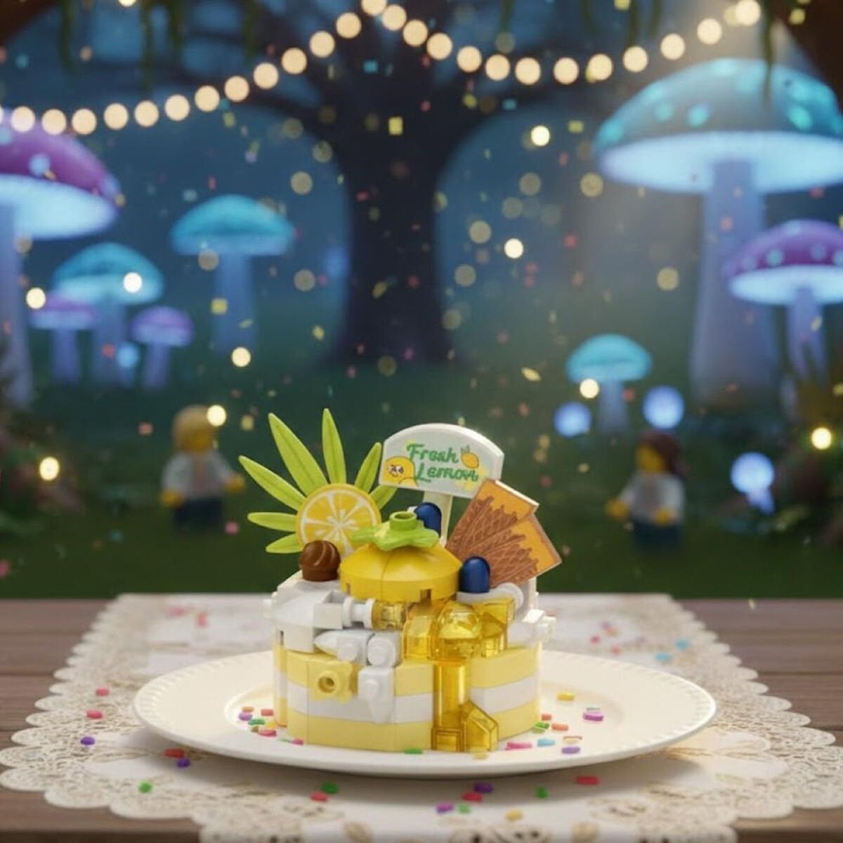 LOZ Limonlu Pasta Mini Yapı Blokları Seti - 160 Parça Mikro Block Oyuncak