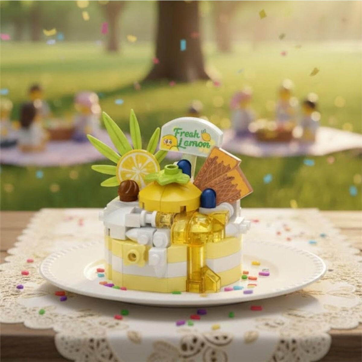 LOZ Limonlu Pasta Mini Yapı Blokları Seti - 160 Parça Mikro Block Oyuncak