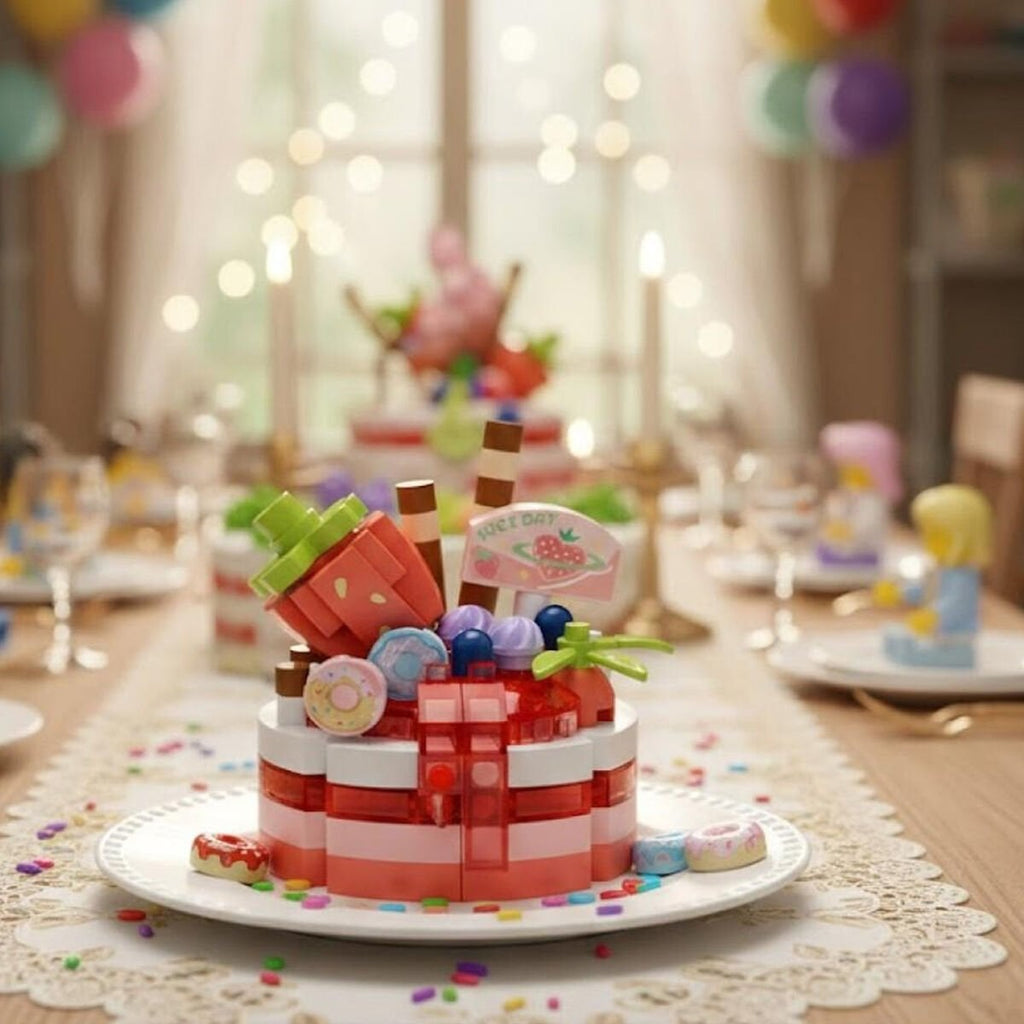 LOZ Çilekli Pasta 160 Parça Mini Yapı Blokları - Mini Poşet Ambalaj