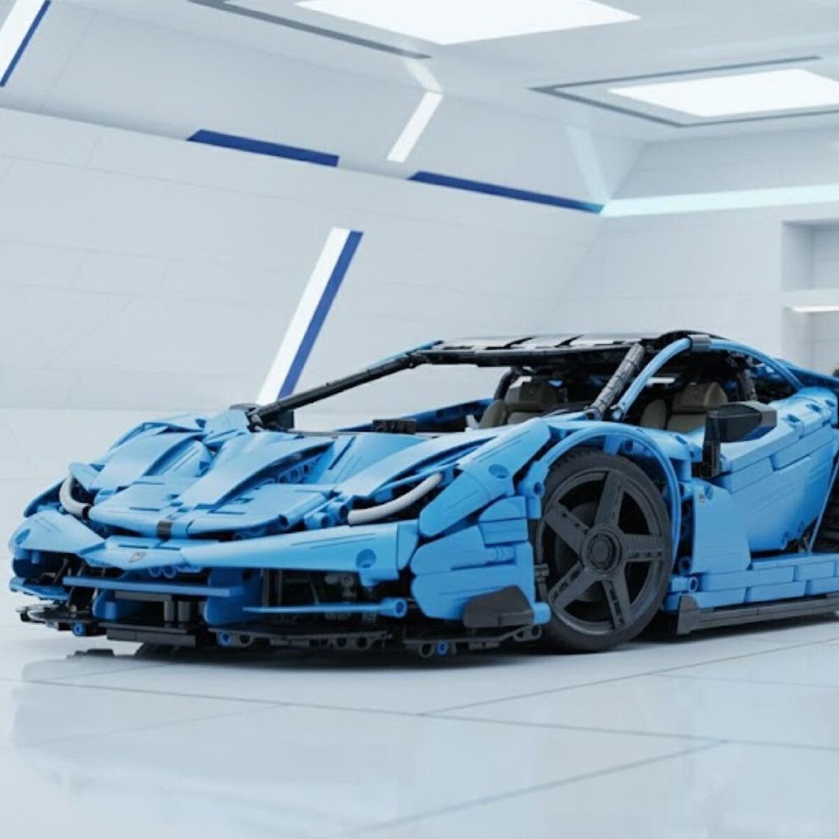 CaDA C61041W 770-4 Super Car 3842 Parça Yapı Bloğu Seti – Mavi Süper Otomobil Maketi (Lego Uyumlu)