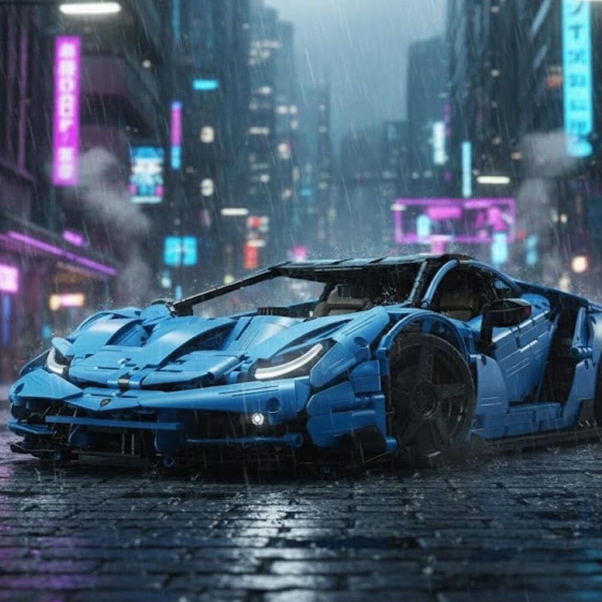 CaDA C61041W 770-4 Super Car 3842 Parça Yapı Bloğu Seti – Mavi Süper Otomobil Maketi (Lego Uyumlu)