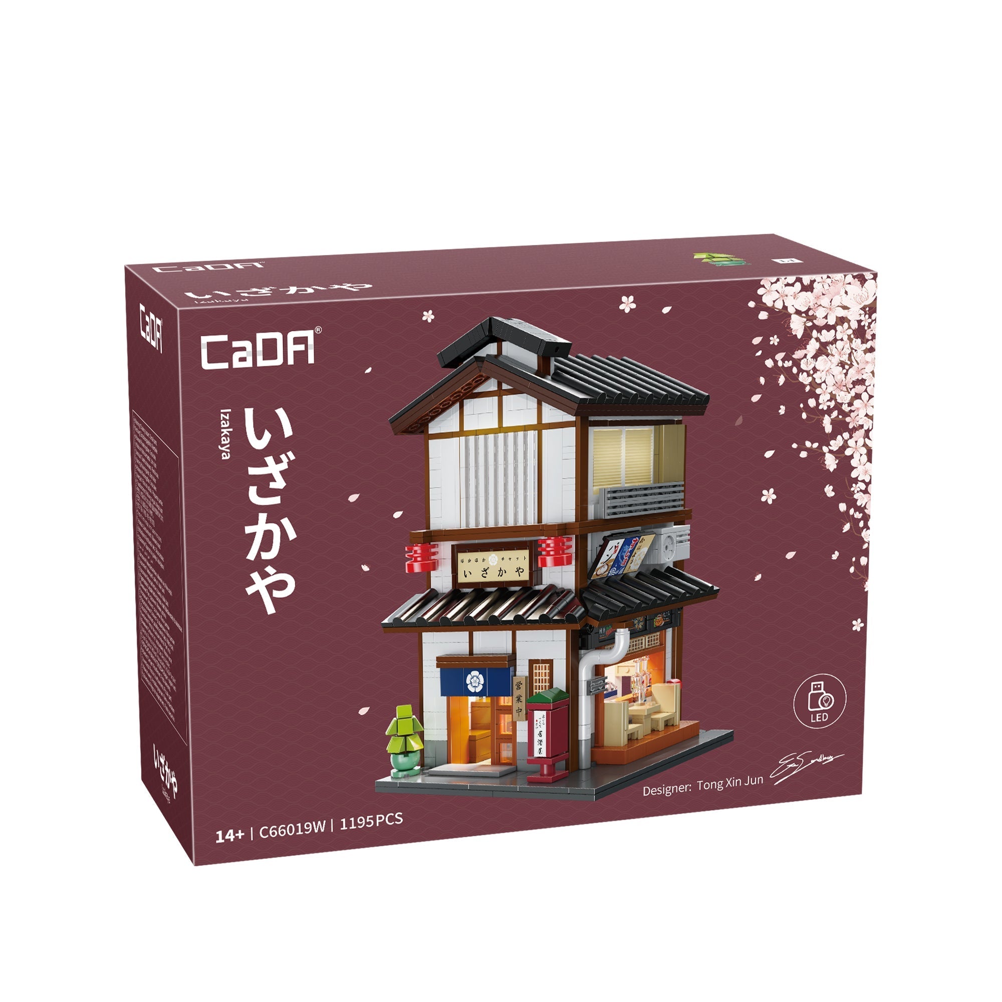 CaDA C66019W Japon Sokak Manzarası İzakaya 1195 Parça Işıklı Model Yapı Seti