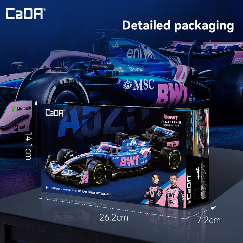 CaDA C55024W BWT Alpine F1 A525 Yapı Bloğu Model Araç Seti - 1:24 Ölçek, 300 Parça, 8+ Yaş