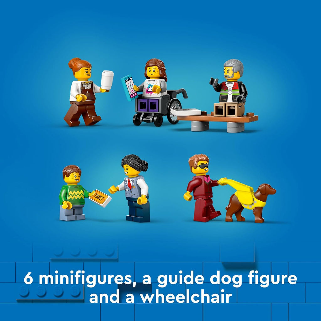 LEGO City Şehir Merkezi Tramvay İstasyonu 60423 – 811 Parça Yapım Seti, 6 Minifigür (7+ Yaş)