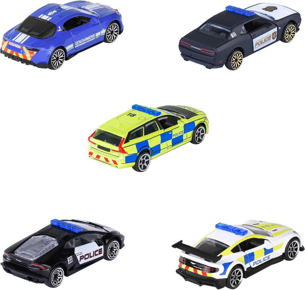 Majorette Rescue World 5'li Dünya Polis Arabaları Metal Model Araba Seti (1:64 Ölçek)