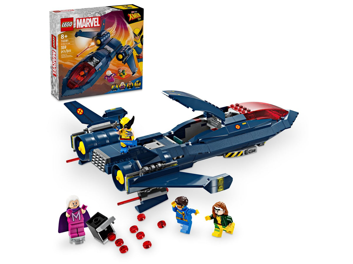 LEGO Marvel X-Men X-Jet 76281 - Cyclops, Magneto, Rogue, Wolverine Minifigürlü Uçak Yapım Seti, 359 Parça, 8+ Yaş